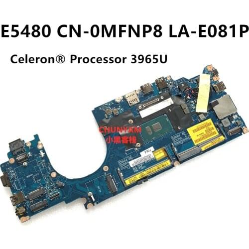 Laptop Motherboard FOR Dell Latitude 5480 CDM70 LA-E081P 3965U CPU CN-0MFNP8 MFNP8 TXD2X Mainboard NOTEBOOK PC 100%tested