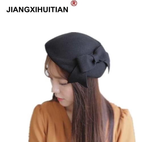 2017 new Women Real wool Wedding and festival Hat Fedoras vintage Party Gray Hats with fascinating Floral design