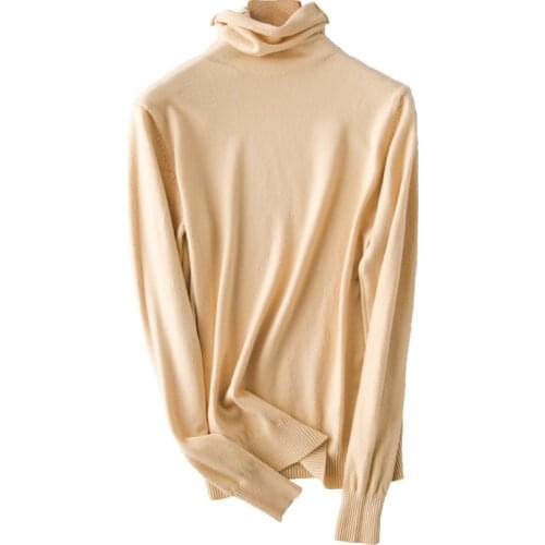 2020 new high collar bottoming shirt pullover sweater autumn and winter cashmere sweater ladies sweater