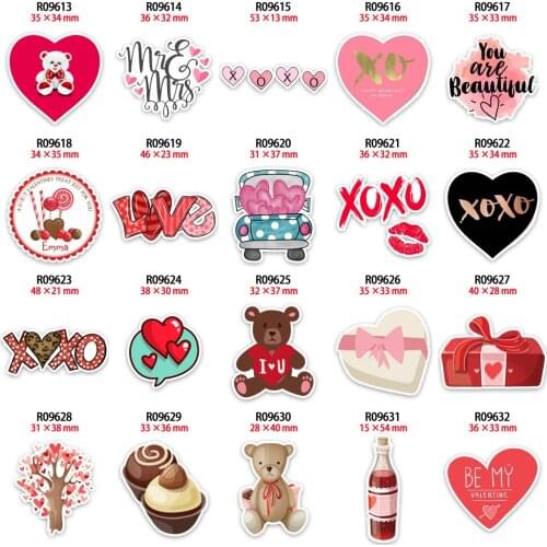 New Acrylic Planar Resin Printed Valentines Day Lovely Gift for Crafts DIY Handmade Materials Hair Bow