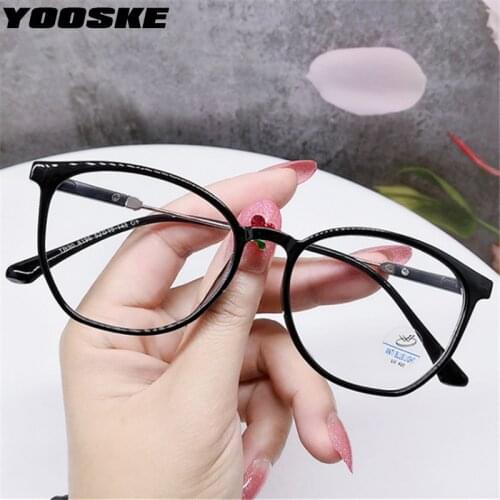 YOOSKE TR90 Oval Glasses Frame Women Men Translucent Anti-Blue Eyeglasses Frames Student Myopia Spectacle Decorative Eyewear