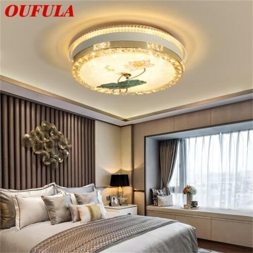 OUFULA Contemporary Ceiling Light LED Creative Crystal Lamp Fixtures Home For Bed Room Decoration