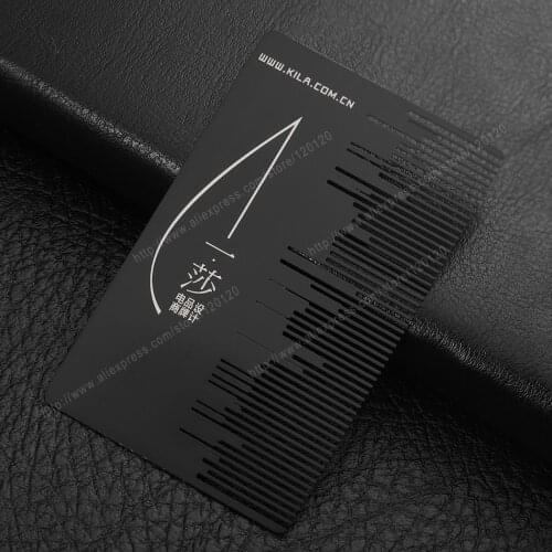 Personalized electrophoresis black cutout comb business metal card