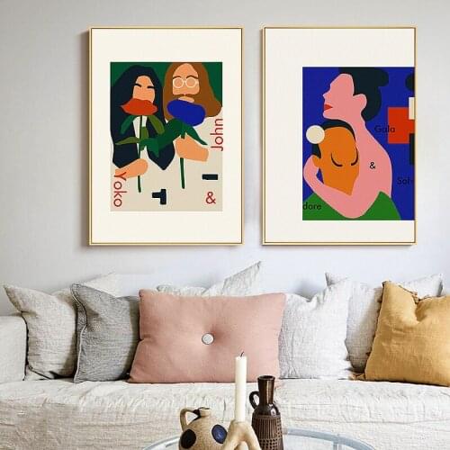 Nordic Contrast color art wall art Canvas Painting Prints Abstract Figure Posters for Living Room Morden contracted Home Decor