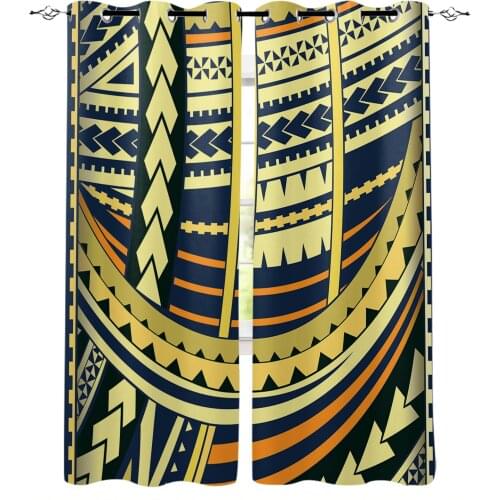 Polynesian Texture Window Curtains Kitchen bedroom Items Door Curtains Home Curtains for Living Room