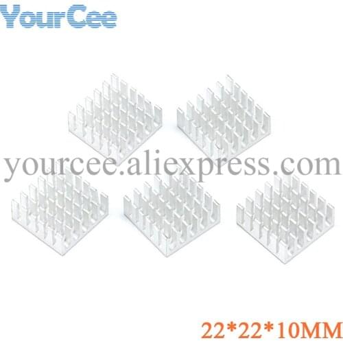5 pcs Heatsink Cooling Fin AluminumRadiator Cooler Heat Sink for IC Chip LED 22*22*10mm Silver 22X22X10mm