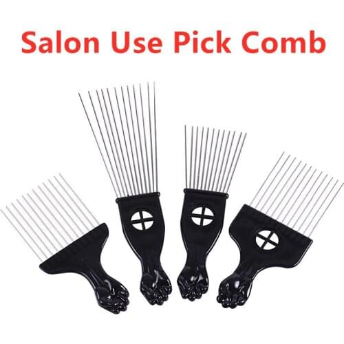 1PC Fashion Hair Styling Brush Comb Black Metal Comb Pick Comb Afro Hair Comb Massage Comb Hairdressing Styling Tools