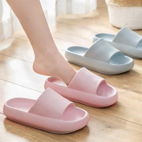 Bathroom Non-slip Slippers Fashion Thick Sole Soft EVA Indoor Slide Sandals Casual Beach Unisex Platform Men Women Home Shoes