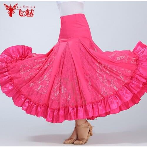 Modern ballroom dancing Lace big skirt/Waltz skirt Square dance skirts