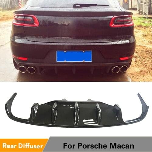 Carbon Fiber Rear Bumper Diffuser Lip Spoiler for Porsche Macan 2014 Rear Bumper Exhaust Diffuser Car Tuning Parts