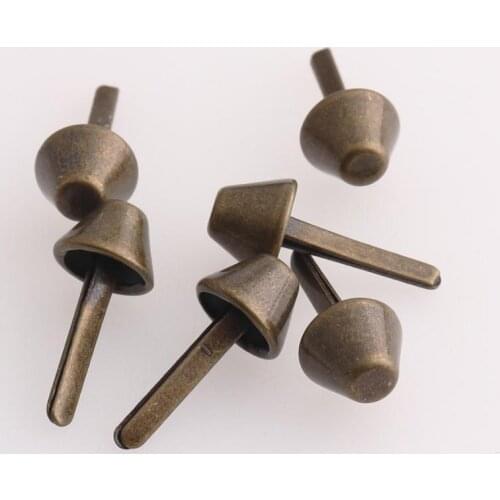 Bronze Purse feet Flat cone bag feet Bucket Shaped 12mm purse feet Brads Nailheads Spike for purse supplies bag making