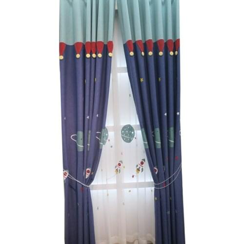 Blackout Curtain Blue Kid Child Curtains For Living Room Bedroom Fabric Drape Window Treatment Cortina para la sala шторы