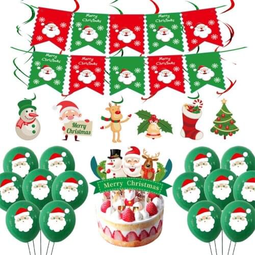 Birthday Party Decorations Kids Santa Christmas Decoration Disposable Tableware Set Baby Shower Girl Birthday Party Supplies