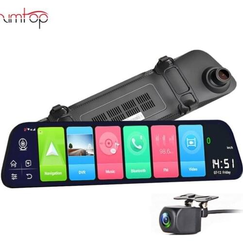 Zimtop 12inch 1080p 4G Rearview Mirror Car Camera WiFi ADAS Android 8.1Touch DVR