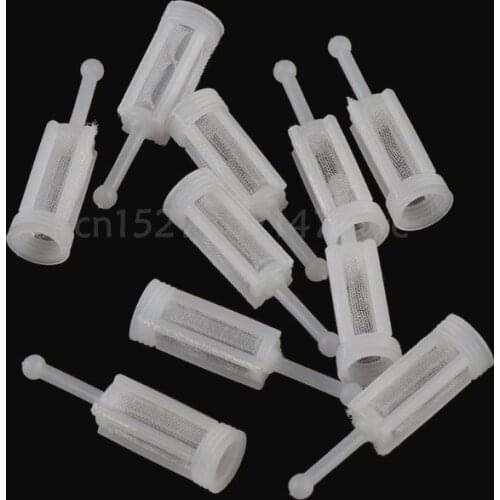 10pcs Spray Gun Filter Gravity Type Sprayer Pot Diameter 11mm Total Length 38mm Reduce Clogging Adapt to the Majority of Solvent