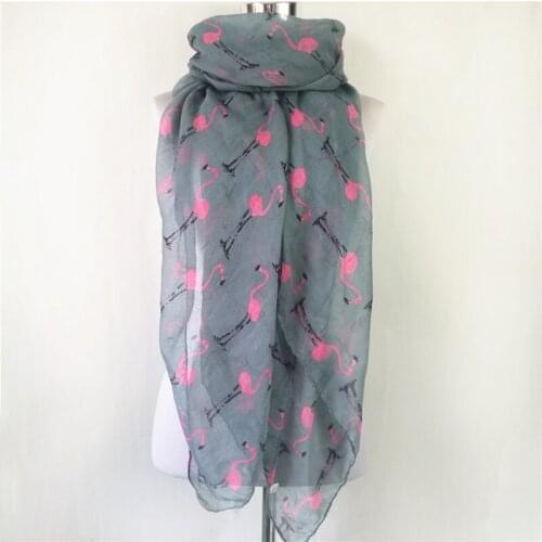10 pcs/lot New Fashion Flamingos Scarf Animal Scarf women Scarves in Beige Grey Scarf bird in Tan Shawls