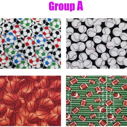100% Cotton 25x23cm American Football Basketball baseball Rugby Sports Series Printed Fabric Patchwork Cloth Dress Home Decor