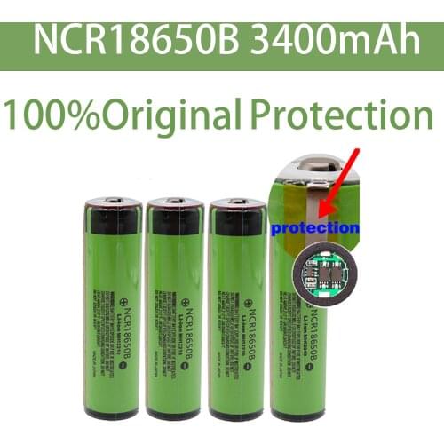 100% Original Protected 18650 NCR18650B Rechargeable Li-ion battery 3.7V With PCB 3400mAh For Flashlight 18650 batteries use