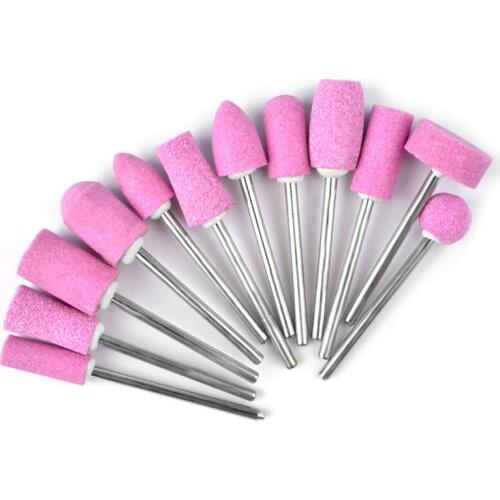 12pcs/set Nail Art Drill Bits 3/32" Electric Manicure Head Replacement Device Manicure Pedicure Polishing Mill Cutter Accessory