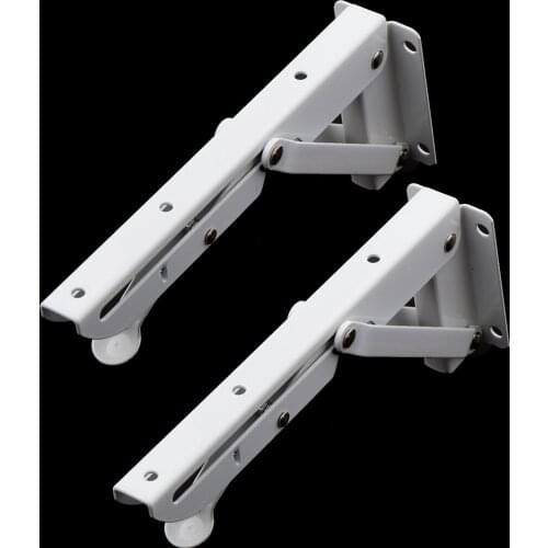2Pcs Folding Movable White Shelf Bracket K Type Triangle Spring Steel Bracket Decorative Metal Shelf Brackets