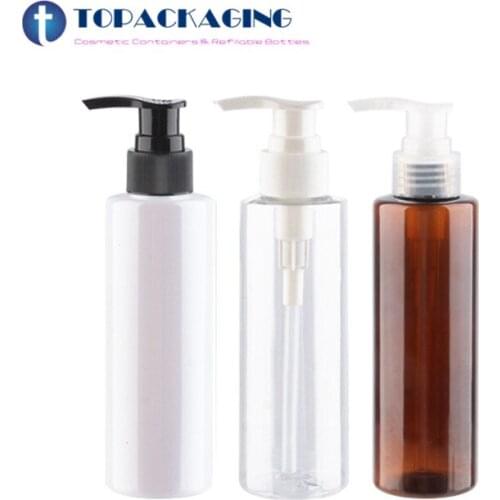 30PCs*200ml Shampoo Lotion Pump White Cosmetic Plastic Packaging Bottle With Liquid Dispenser Amber Bottle Soap Pump Shower Gel