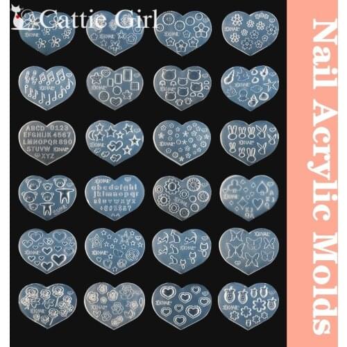 31 Patterns Rose Letter 3D Acrylic Nail Mold Palace Nail Art Decorations Butterfly Bow Flower DIY Silicone Mold Nail Art