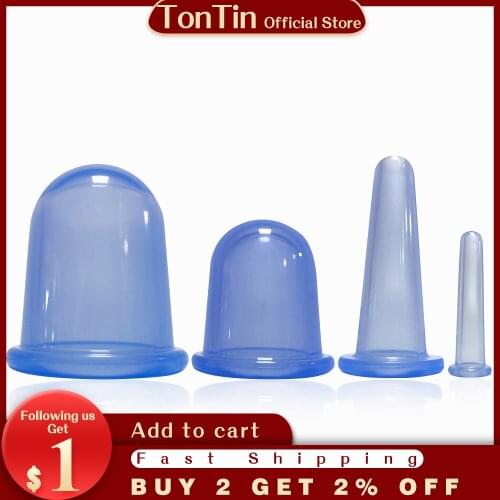4pcs/kit Jar for Massage Body Cups Silicone Vacuum Cupping Ventosas Ventouse vacuum bank Weight massage Cupping Apparatus