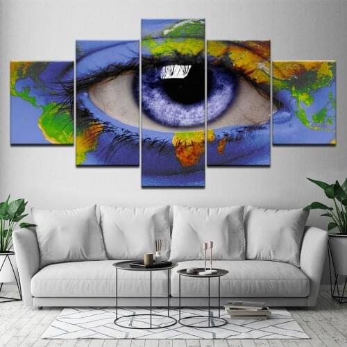 Abstract Colorful Eye Graffiti 5 Pcs Modern Home Wall Decor Canvas Art Picture Art HD Print Painting On Canvas for Living Room