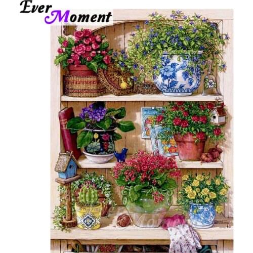 Ever Moment 5D DIY Diamond Painting Garden Flowers Diamond Mosaic Full Square Drills Artwork Home Decoration Rhinestone ASF1226