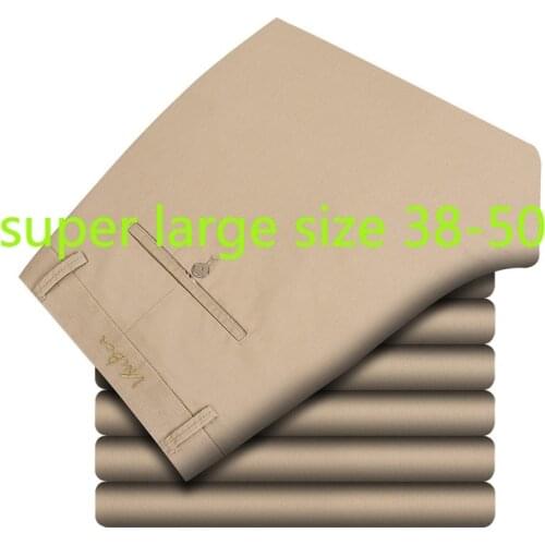 New Arrival Fashion Super Large Thin Men Straight Tube Casual Pants Summer Full Length Plus Size 38 40 42 44 46 48 50