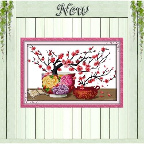 Elegance flower fragrance home decor painting counted print on canvas DMC 11CT 14CT Cross Stitch kits embroidery needlework Sets
