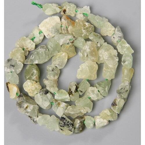Natural Irregular Freeform Green Prehnites Quartz Spacer Stone Beads 7-11MM Rough Minerals Nugget Beads For Jewelry Making DIY