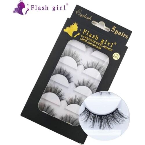 Flash Girl Lashes Vendor F850 High Quality 3D Mink False Eyelashes Cruelty Free Thick Handmade Eyelashes With Black Packaging