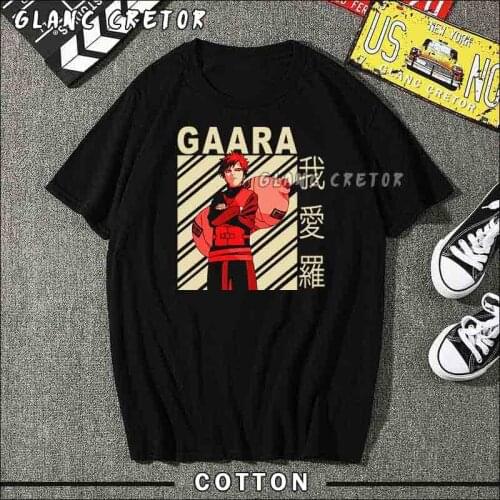 Gaara T Shirt Short Sleeved Cotton Harajuku Streetwear Tshirt Aesthetic Japanese Tee Tops Anime T-shirt Clothes