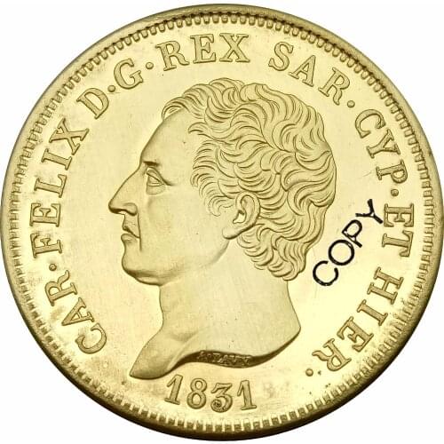 Italian States 80 Lire Carlo Felice 1831 Brass Metal Copy Coin Commemorative COINS