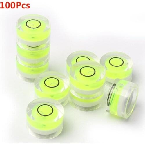 100pcs 14*8mm Stick-on Disc Round Bubble Level Measuring Instruments Mini Spirit Level Bubble Circle Level Measuring Meter