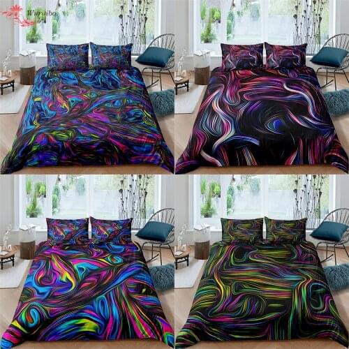 Homesky Abstract Psychedelic Pattern Bedding Set Adults Children Duvet Cover Quilt Cover Pillowcase Universal Size Bedclothes