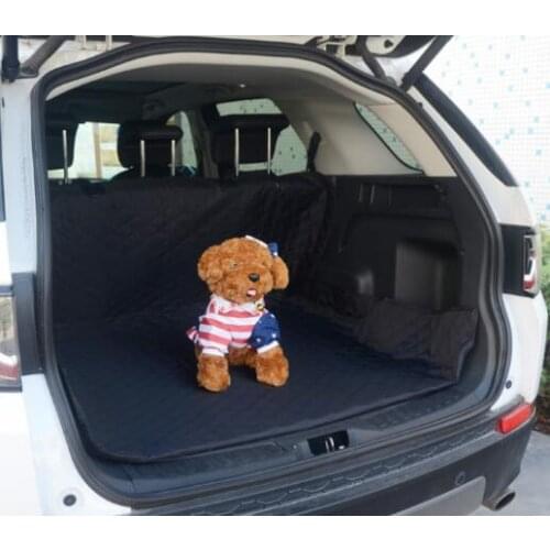 Dual-use Waterproof Oxford Dog Auto Car Trunk Mat / Back Seat Cover Pet Hammock Mats With 4 Straps Black 133x204cm