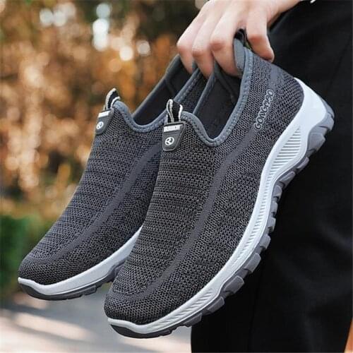 Summer Mesh Men Casual Shoes Wear-Resisting Sneakers Male Outdoor Walking Trainers Breathable Slip-On Loafers Zapatillas Tenis