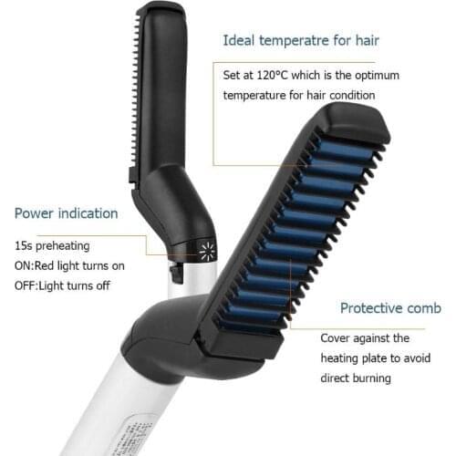 Multifunctional Hair Comb Brush Curling Iron Hair Volumize Flatten Side And Straighten Hair Curler Quick Hair Styler