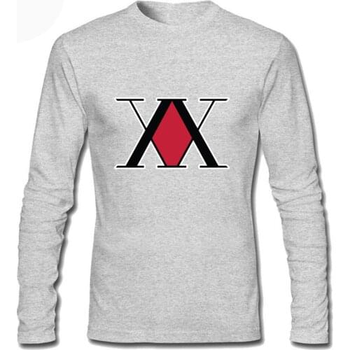 Hunter X Hunter T-Shirt Long Sleeve Mens HXH Anime T Shirt Tops Tees Tshirt White Full Sleeve Koszulka Streetwear Rock Clothes