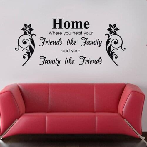 Family Friends Letters Pattern Quotes Sweet Removable Wall Stickers for Living Room Art Decals Bedroom Vinyl Poster L449