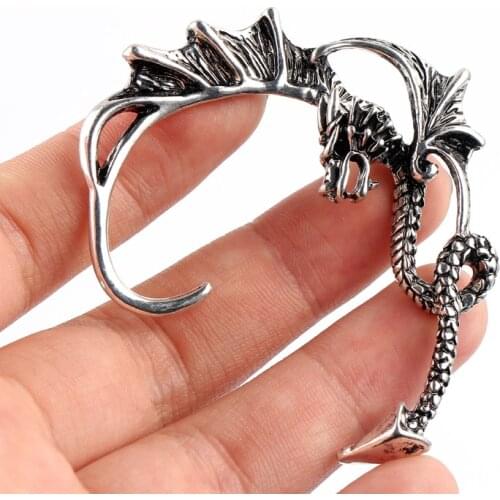 Retro Dragon Shape Ear Cuff Earring Vintage Gothic Rock Punk For Women Men Earcuff Orecchini Girls Piercing Fashion Jewelry