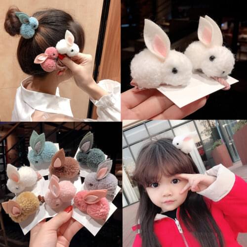 Cute Three-dimensional Bunny Rubber Band Korean Cartoon Animal Hair Rope Hair Clip Dual-purpose Hair Accessories for Women