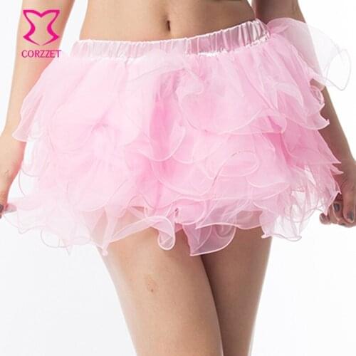 Pink Tulle Ruffles Layered Tutu Skirt Women Petticoat Plus Size Underskirt Prettiskirt Mini Sexy Skirts Womens 2017 Club Wear