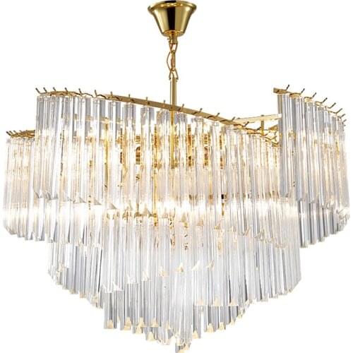 Modern Luxury Crystal Led Pendant Lights Living Room Decor Led Pendant Lamp Indoor Gold Hanging Light Fixtures Drop Luminaire