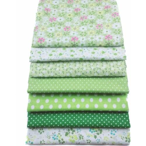 Syunss Green 50cm*50cm 7pcs Plain Cotton Fabric for DIY Quilting Tilda Doll Cloth Textiles Kids Bedding Tissue Sewing Patchwork