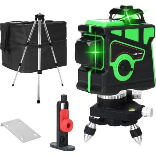 With Tripod 3D Level Super Powerful Self-Leveling 12 Lines Green Laser Level 360 Horizontal And Vertical Cross Measuring Device