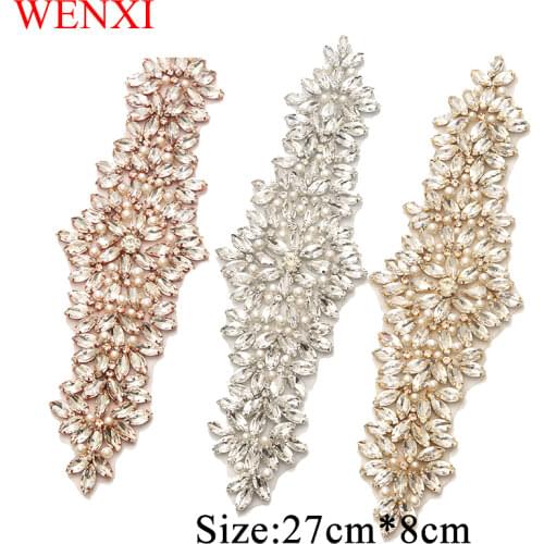WENXI 10PCS Handmade Crystal Rhinestones Appliques Accessory For Wedding Dress Belt DIY Bridal Gown Sash WX825