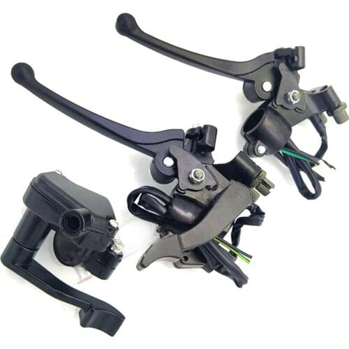 1PC Mini Moto Quad Bike ATV Double Thumb Throttle Twin Handle Brake Lever Front Hand Brake Accelerator Assembly Black